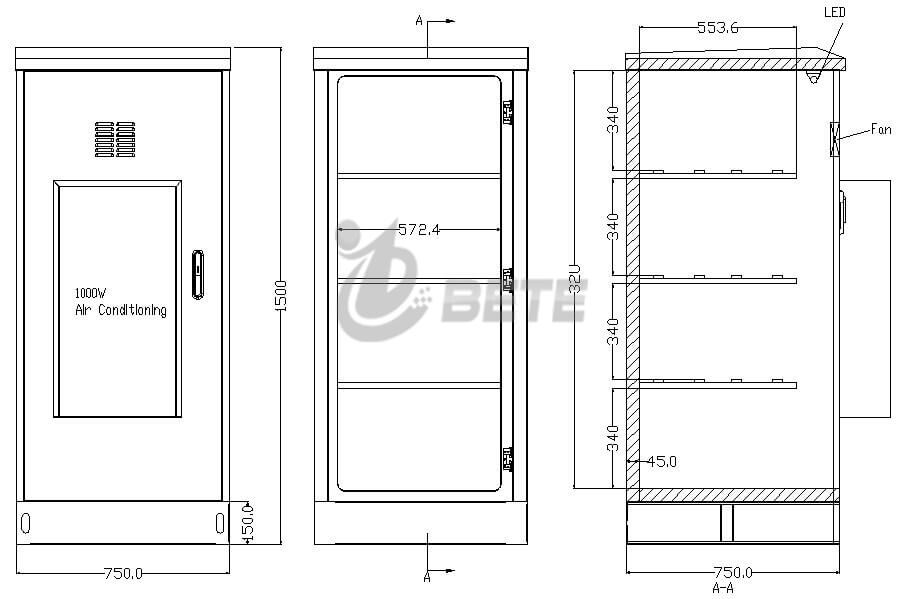 BT757517501BT IP55 1000W Ερμάριο εξωτερικού χώρου μπαταρίας