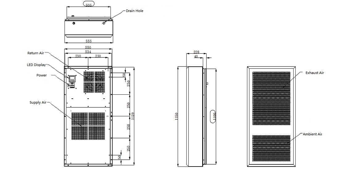 BTA3000LT-A 3000W Air Conditioner For Industrial Equipment Solar Power