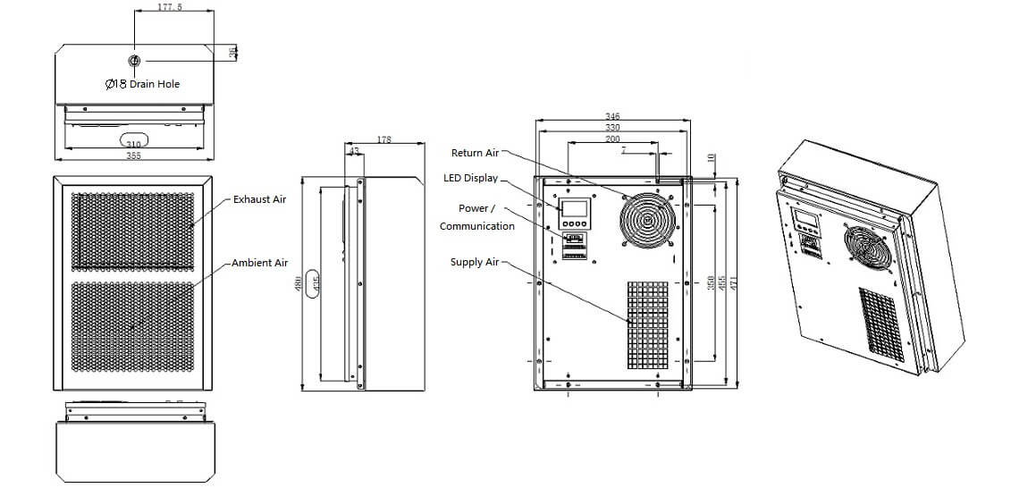 AC220V 50Hz 400W Air Conditioner