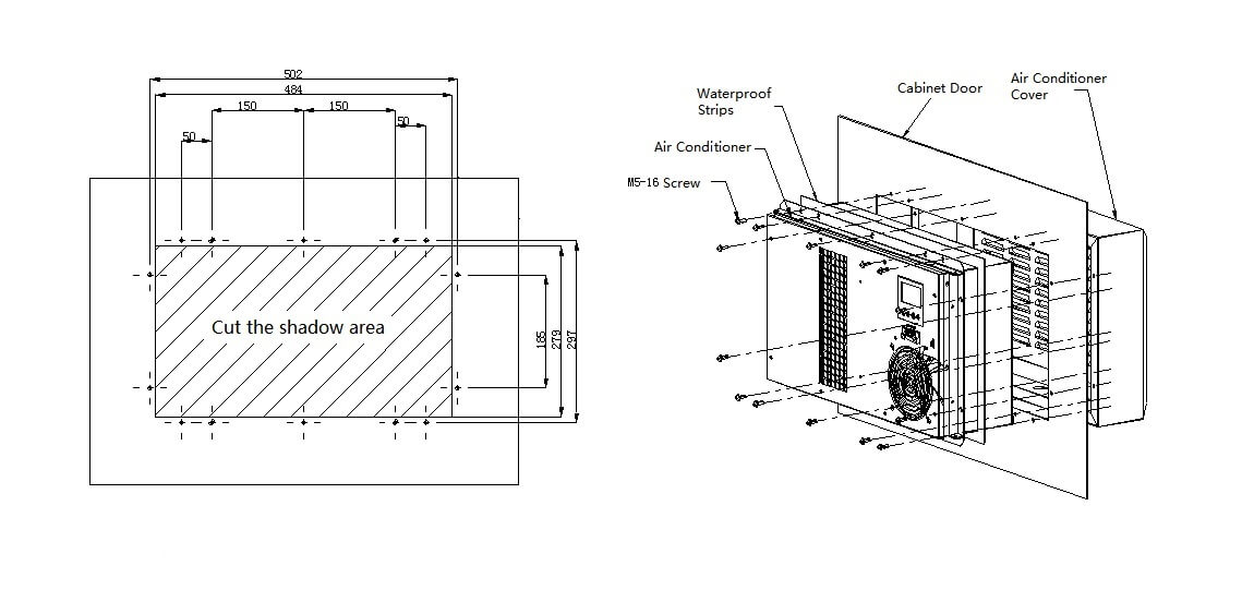 Climatiseur de Cabinet à C.A. 50HZ de BTA400LT-G 400W IP55 pour le Cabinet de télécom