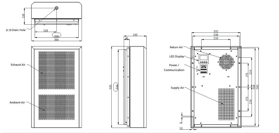 BTA600LT-B 600 Вт Встраиваемый наружный шкаф для телекоммуникаций