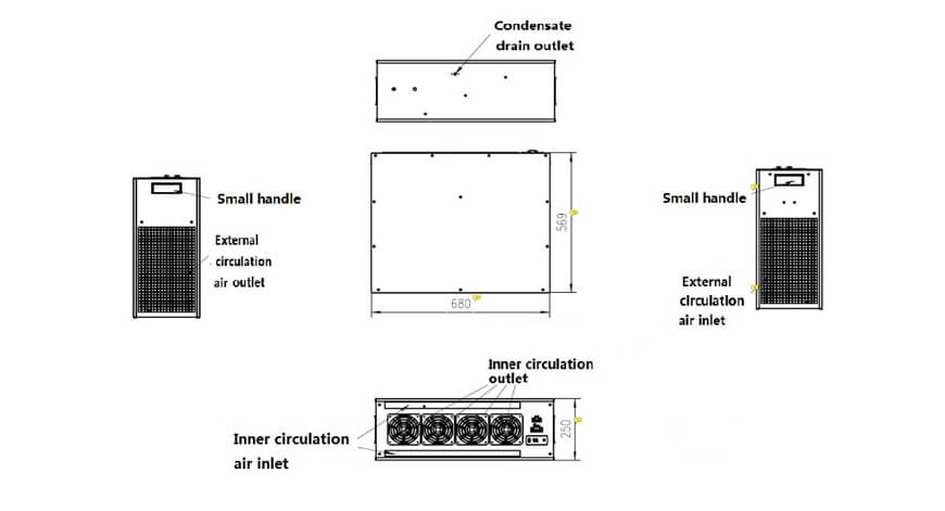 Kiosk Air Conditioner For Advertising Machine Cooling 800W