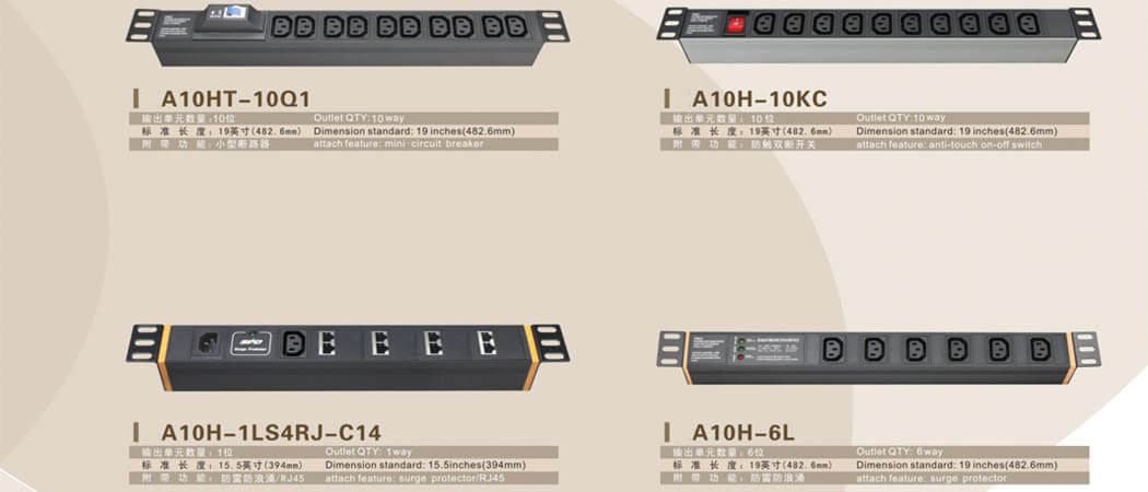 8 Phích cắm chống sét PDU 10A cách 3 Indicators PDU Socket For Cabinet