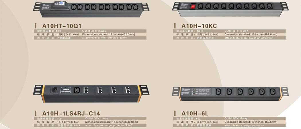 8 Way PDU 10A Lightning Protection Plug 3 Indicators PDU Socket For Cabinet