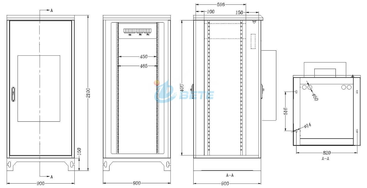 Outdoor Electrical Enclosure Air Conditioning Telecommunication Base Station Cabinet